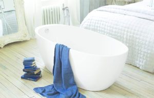 Ribble Valley Bathrooms blue tower bath image