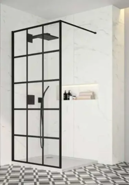 Merlyn Squared Wetroom Panel Black