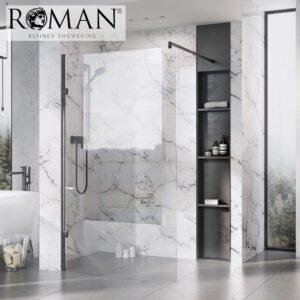 Roman Liberty Shower Wall 1200mm - Polished Nickel