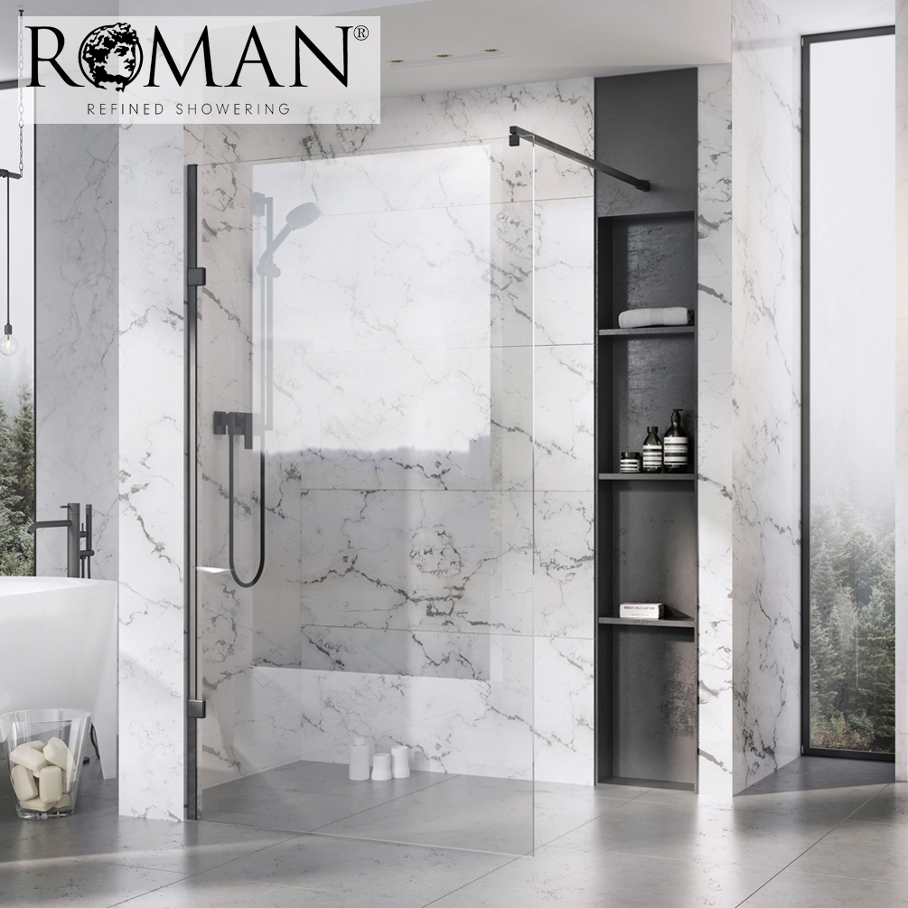 Roman Liberty Shower Wall 1200mm - Polished Nickel